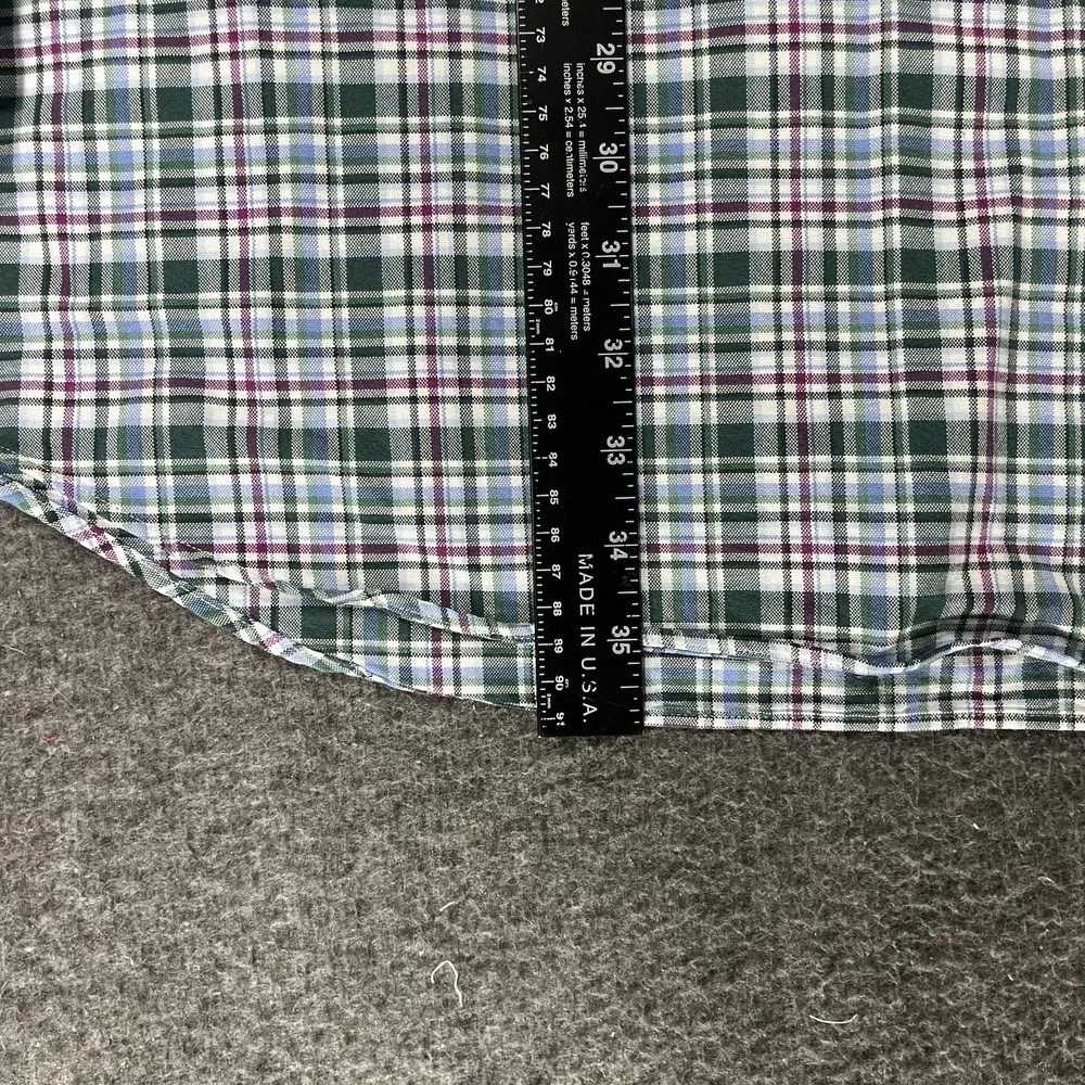 Polo Ralph Lauren Oxford Shirt Mens 3XLT Green Blue Plaid Flesh pony Long Sleeve